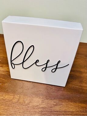 Metal decorative bless and love signs